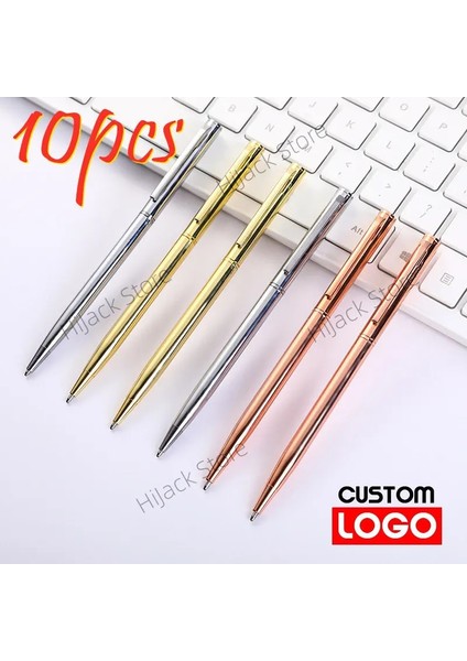 Altın Tarzı Metal Kalem Özel Logo Iş Kalem Ön Büro Imza Tükenmez Kalem Doğum Günü si Öğrenci Kırtasiye (Yurt Dışından) fırsatları