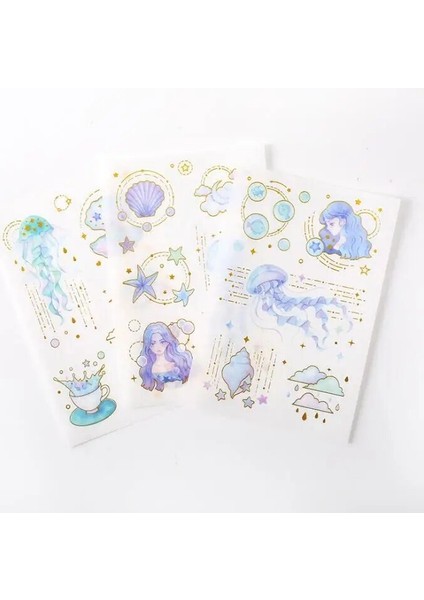 No.10 Stili Yaldız Uzay-Zaman Yanılsama Çıkartmaları Organizatör Takvim Günlüğü Kitap Albümü Scrapbooking Kırtasiye Günlüğü Sticker Çocuklar Için (Yurt Dışından)