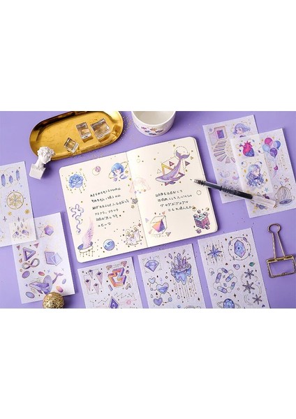 No.10 Stili Yaldız Uzay-Zaman Yanılsama Çıkartmaları Organizatör Takvim Günlüğü Kitap Albümü Scrapbooking Kırtasiye Günlüğü Sticker Çocuklar Için (Yurt Dışından) fırsatları