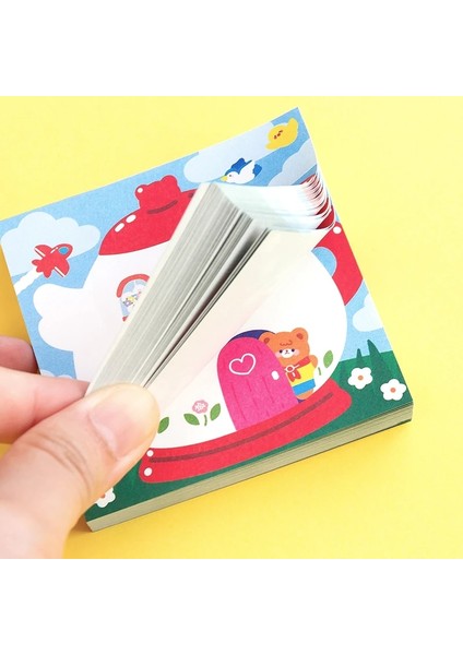 Bir Stil Eets Sevimli Yaz Ayı Bloknot Kawaii Yapışkan Notlar Kız Günlüğü Dıy Dekoratif Taşınabilir Not Defteri Okul Kırtasiye (Yurt Dışından)