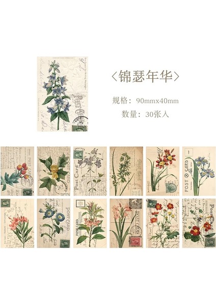 No.6 Stili Vintage Antetli Çiçek Scrapbooking Dergisi Malzeme Kağıt Kart Yapımı Dıy Retro Kağıt Etiket Yaratıcı Memo Kırtasiye (Yurt Dışından)