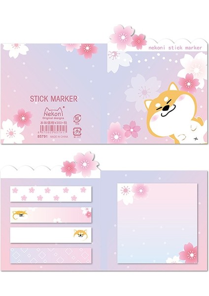 No.3 Tarzı Kore Ithalat Nekoni Tavşan Kiraz Sakura Shiba Bloknot Yapışkan Notlar Sopa Işaretleyici Yapılacaklar Listesi Planlayıcısı Etiket Kırtasiye (Yurt Dışından) indirimleri