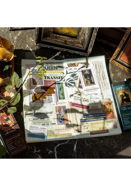 G Tarzı Vintage Ünlü Resim Sanat Sergisi Malzeme Kağıt Bilet Bloknot Dekoratif Kırtasiye Scrapbooking Günlük Defteri Planlayıcısı (Yurt Dışından) indirimleri