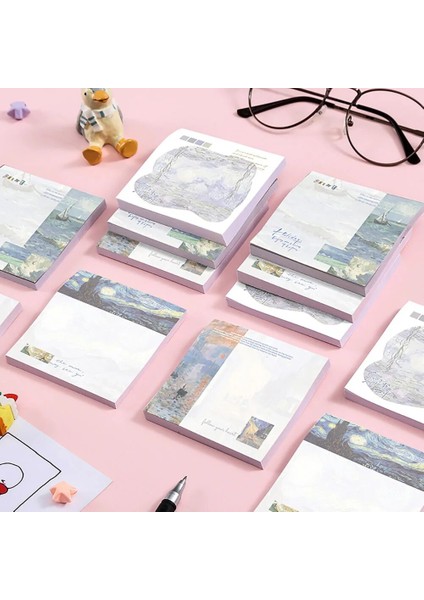 NO.154 Stili 50 Sayfa Retro Bloknot Vintage Van Gogh Yapışkan Notlar Mini Ins Tarzı Etiket Scrapbooking Günlüğü Dekorasyon Kırtasiye Not Defteri (Yurt Dışından) fırsatları
