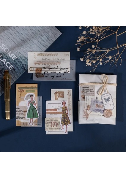 Bq-Mmymm-07 Stili Eets Çok Malzeme Basit Retro Kutulu Not Kağıdı Dıy Dergisi Mesaj Malzemesi Bloknot Scrapbooking Dekorasyon Kırtasiye (Yurt Dışından)