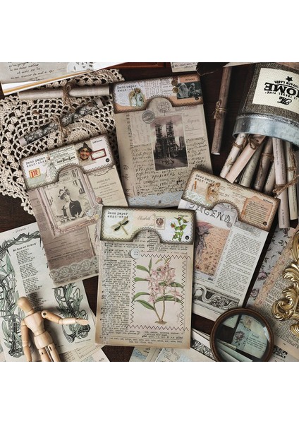 No.1 Stili Bitkilerin Vintage Kitap Sayfası Arka Plan Malzemesi Kağıt Önemsiz Günlük Planlayıcısı Scrapbooking Vintage Kırtasiye Not Kağıdı (Yurt Dışından) modelleri