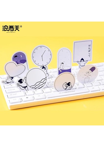 No.6 Stili Ack Küçük Kişi Serisi Vintage Dergi Kağıdı Yapışkan Notlar Bloknot Planlayıcısı Çıkartmalar Kawaii Kırtasiye Not Defteri Seti (Yurt Dışından) fırsatları