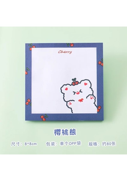 E Tarzı 80 Sheetsset Kawaii Şanslı Kız Yapışkan Notlar Not Defteri Günlüğü Kırtasiye Ince Dilim Karalama Defteri Dekorasyon Sevimli Ayı Yapışkan Notlar (Yurt Dışından)