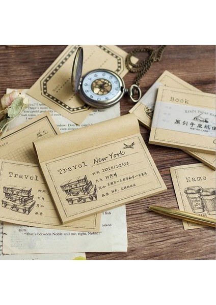 Bazı Stil 1 Paket Bloknot Sülfürik Asit Kraft Kağıt Kelime Kitabı Taşınabilir Plan Dekorasyon Yazma Kırtasiye 65* (Yurt Dışından) fırsatları