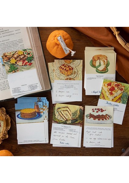 No.6 Stili Retro Kek Tarifleri Karışık Kağıt Not Defteri Not Kağıdı Deco Kırtasiye Scrapbooking Kartları Günlük Tutma Dıy Retro Malzemeler Kağıt (Yurt Dışından)