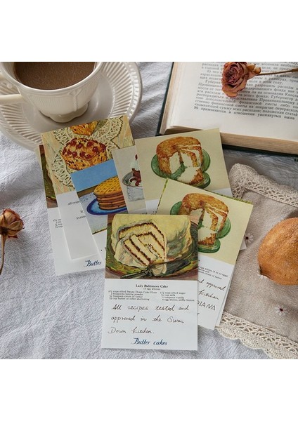 No.6 Stili Retro Kek Tarifleri Karışık Kağıt Not Defteri Not Kağıdı Deco Kırtasiye Scrapbooking Kartları Günlük Tutma Dıy Retro Malzemeler Kağıt (Yurt Dışından)
