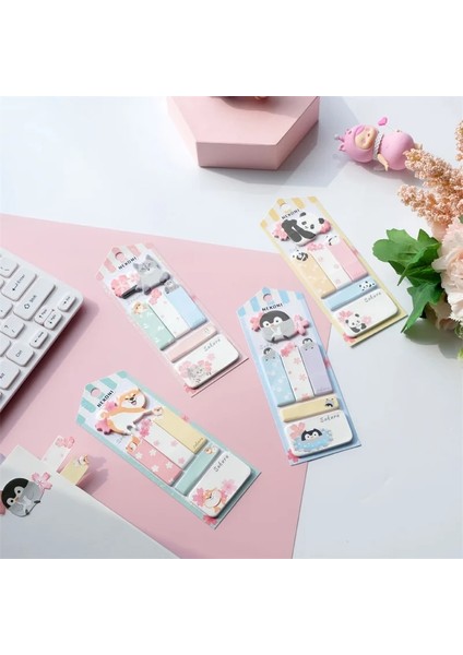 D Tarzı Kawaii Hayvan Kiraz Çiçeği Yapışkan Notlar Günlüğü Çıkartmalar Penguen Panda Kedi Memo Pedleri Kağıt Çıkartmalar Okul Malzemeleri Kırtasiye (Yurt Dışından) indirimleri