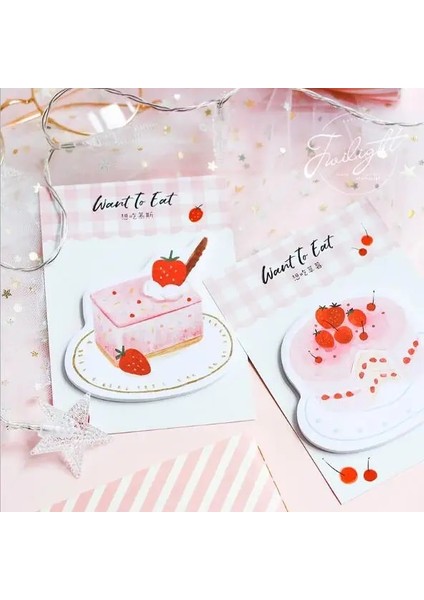 No.3 Tarzı Kawaii Kore Çilek Kek N Kez Yapışkan Not Not Mesaj Sekmesi Not Defteri Karalama Defteri Etiket Bloknot Kırtasiye (Yurt Dışından)