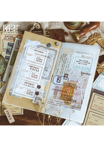 No.10 Stili 30 Yaprak Retro Antika Fatura Serisi Bloknot Mesaj Notları Dekoratif Vintage Not Defteri Not Kağıdı Not Kırtasiye Ofis Malzemeleri (Yurt Dışından)