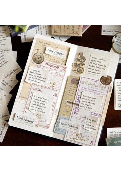 No.3 Tarzı Vintage Ingilizce Şiir Bloknot Metin Dekoratif Kırtasiye Scrapbooking Günlüğü Albümü Etikel Retro Malzeme Kağıt Küçük Kitap (Yurt Dışından)