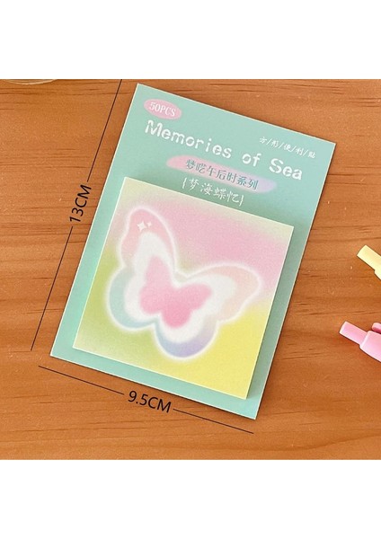 C Tarzı Ute Degrade Çiçek Aşk Yapışkan Notlar Dekorasyon Kelebek Bloknot Mesaj Notları Kağıt Not Defteri Kırtasiye (Yurt Dışından)