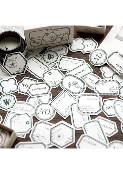 No.3 Tarzı Vintage Not Malzemesi Kağıt Mini Sınır Dekoratif Kırtasiye Scrapbooking Günlüğü Albümü Etikel Retro Etiket Malzemesi Kağıt Kartı (Yurt Dışından) fiyatları