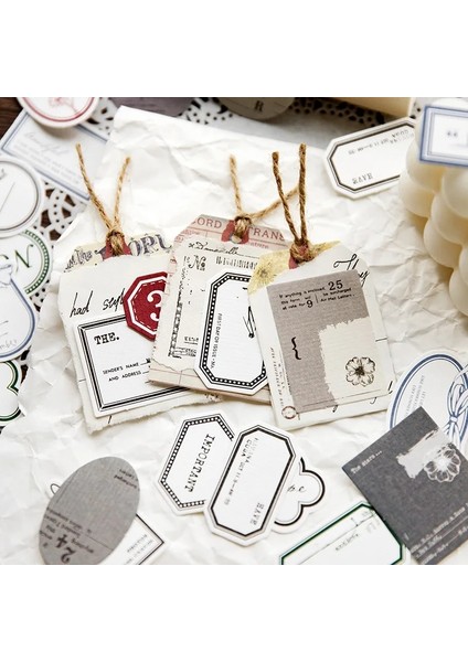 No.3 Tarzı Vintage Not Malzemesi Kağıt Mini Sınır Dekoratif Kırtasiye Scrapbooking Günlüğü Albümü Etikel Retro Etiket Malzemesi Kağıt Kartı (Yurt Dışından) fırsatları