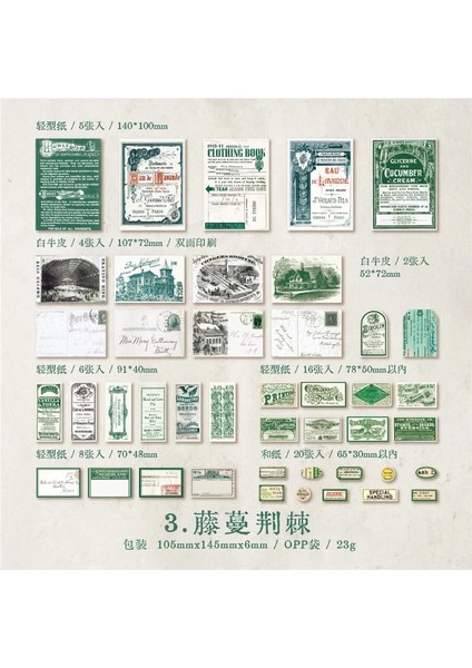 No.3 Tarzı Retro Ingilizce Etiket Koleksiyonu Dekoratif Kağıt Vintage Bilet Etiket Scrapbooking Etiket Günlüğü Kırtasiye Sanat Dergisi Planlayıcısı (Yurt Dışından)