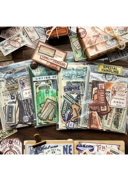 No.3 Tarzı Retro Ingilizce Etiket Koleksiyonu Dekoratif Kağıt Vintage Bilet Etiket Scrapbooking Etiket Günlüğü Kırtasiye Sanat Dergisi Planlayıcısı (Yurt Dışından)