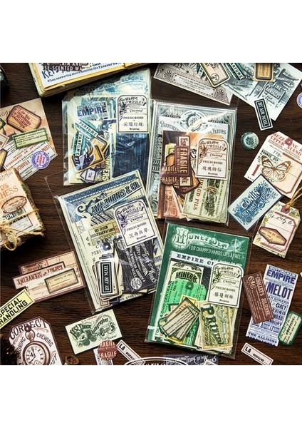 No.3 Tarzı Retro Ingilizce Etiket Koleksiyonu Dekoratif Kağıt Vintage Bilet Etiket Scrapbooking Etiket Günlüğü Kırtasiye Sanat Dergisi Planlayıcısı (Yurt Dışından)