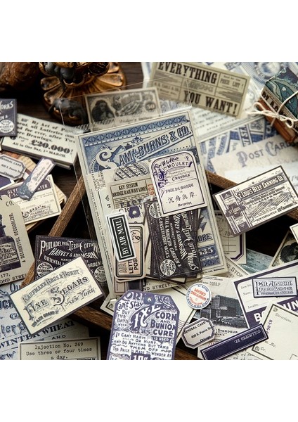 No.3 Tarzı Retro Ingilizce Etiket Koleksiyonu Dekoratif Kağıt Vintage Bilet Etiket Scrapbooking Etiket Günlüğü Kırtasiye Sanat Dergisi Planlayıcısı (Yurt Dışından)