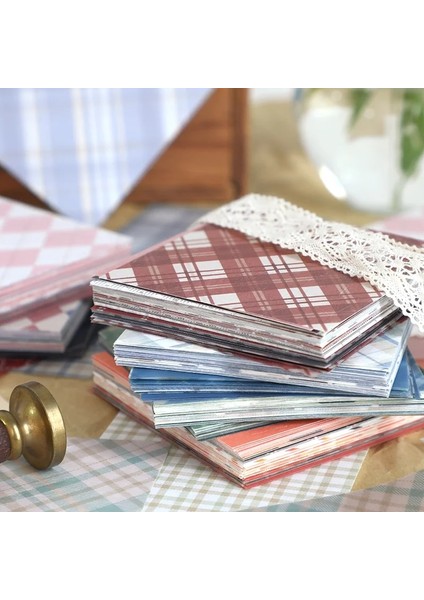 B Tarzı 80 Sayfa Retro Ekose Stilleri Not Defterleri Yapışkan Olmayan Notlar Malzeme Kağıt Scrapbooking Günlükleri Kolaj Önemsiz Ins Kırtasiye (Yurt Dışından) modelleri