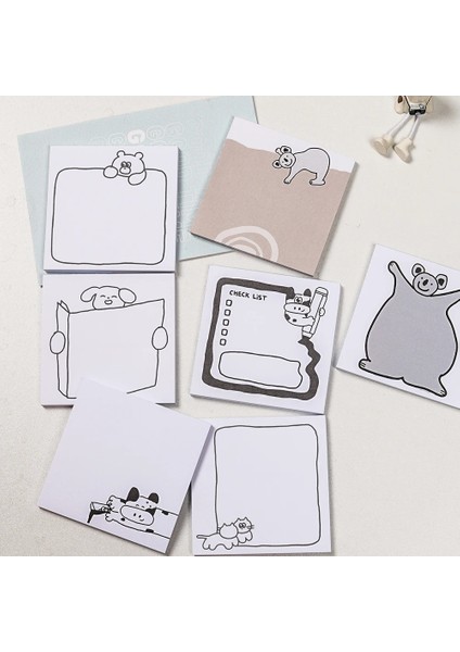 No.6 Stili 1 Paket Kawaii Inek Koala Ayı Not Planlayıcısı Mesaj Not Defteri Kore Ins Kırtasiye Not Defteri Ofis Mesaj Bırakın Ofis Malzemeleri (Yurt Dışından)