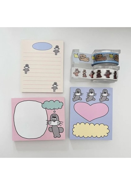 B Tarzı Kore Ins Sevimli Mühür Karikatür Bloknot Öğrenci Kawaii Mini Not Defteri Ofis Mesaj Kağıdı Okul Kırtasiye Eets Meydanı (Yurt Dışından) fiyatları