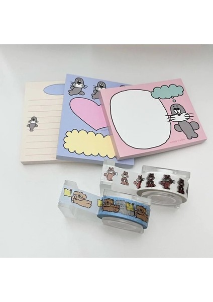 B Tarzı Kore Ins Sevimli Mühür Karikatür Bloknot Öğrenci Kawaii Mini Not Defteri Ofis Mesaj Kağıdı Okul Kırtasiye Eets Meydanı (Yurt Dışından) modelleri