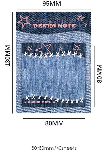 C Tarzı Denim Yapışkan Notlar Bloknot Dekorasyon Scrapbooking Dıy Mesaj Notları Kağıt Ofis Not Defteri Kawaool Kırtasiye (Yurt Dışından)