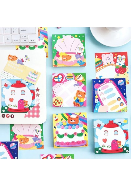 E Tarzı Eets Sevimli Yaz Ayı Bloknot Kawaii Yapışkan Notlar Kız Günlüğü Dıy Dekoratif Taşınabilir Not Defteri Okul Kırtasiye (Yurt Dışından)