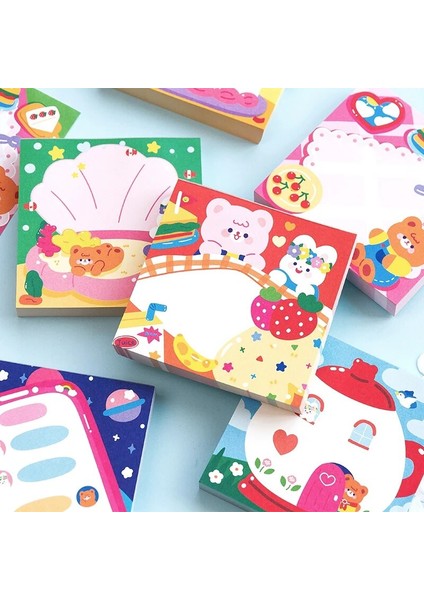 E Tarzı Eets Sevimli Yaz Ayı Bloknot Kawaii Yapışkan Notlar Kız Günlüğü Dıy Dekoratif Taşınabilir Not Defteri Okul Kırtasiye (Yurt Dışından)