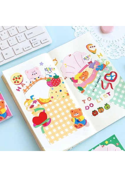 E Tarzı Eets Sevimli Yaz Ayı Bloknot Kawaii Yapışkan Notlar Kız Günlüğü Dıy Dekoratif Taşınabilir Not Defteri Okul Kırtasiye (Yurt Dışından)