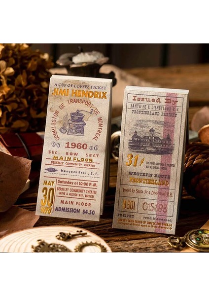 No.3 Tarzı Vintage Altın Bilet Kolaj Scrapbooking Dergisi Malzeme Kağıt Kart Yapımı Dıy Retro Dokulu Kağıt Yaratıcı Memo Kırtasiye (Yurt Dışından) indirimleri