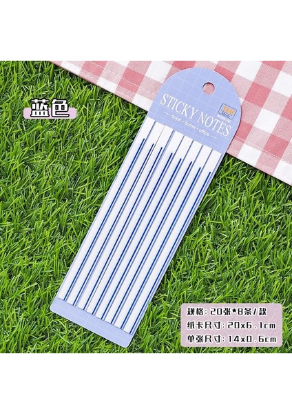 A-Mavi Tarzı 25 Yaprak Şeffaf Yapışkan Notlar Ince Uzun Şeritler Renkli Vurgulama Çıkartmalar Floresan Endeksi Kırtasiye Karalama Defteri 20*6 cm (Yurt Dışından)