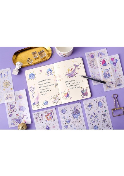 No.2 Tarzı Yaldız Uzay-Zaman Yanılsama Çıkartmaları Organizatör Takvim Günlüğü Kitap Albümü Scrapbooking Kırtasiye Günlüğü Sticker Çocuklar Için (Yurt Dışından) fırsatları