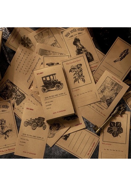Bir Stil Eets Vintage Antik Koleksiyonu Kraft Kağıt Bloknot Mesaj Notları Dekoratif Malzeme Kitap Kırtasiye Ofis Malzemeleri (Yurt Dışından) modelleri