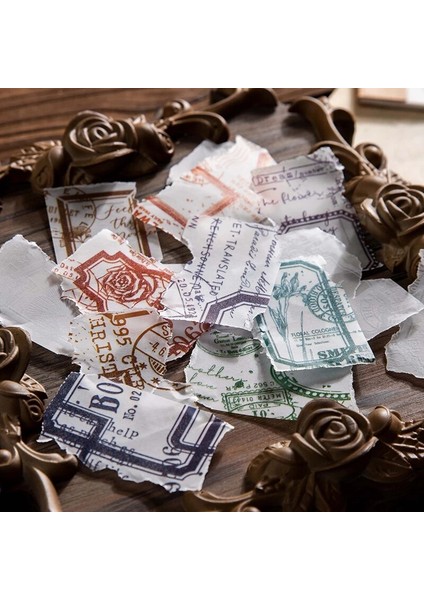 No.6 Stili Vintage Bitki Sınır Sülfürik Asit Kağıt Kolaj Scrapbooking Dergisi Malzeme Kart Yapımı Retro Damga Etiketleri Not Kırtasiye (Yurt Dışından) indirimleri