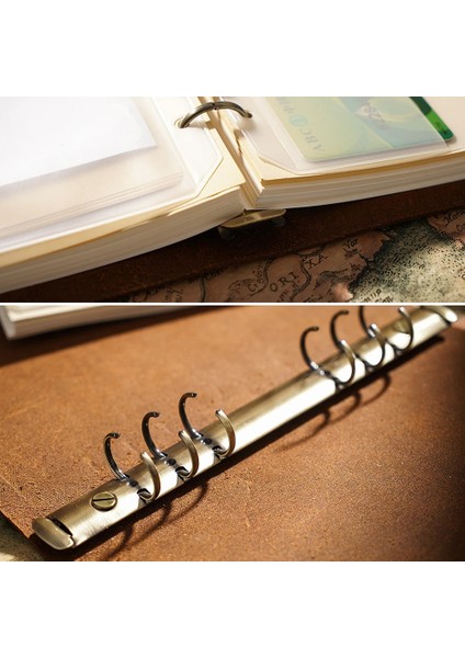 Kahverengi Tarzı A5 Yüksek Li Rustik Hakiki Deri Yüzükler Dizüstü A5 Spiral Günlüğü Pirinç Bağlayıcı Dergisi Sketchbook Gündem Planlayıcısı Kırtasiye (Yurt Dışından) fırsatları