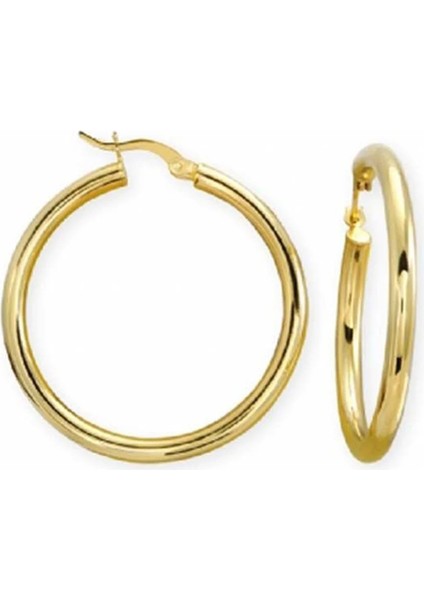 Küpe Oval Halka 3,67 Gram 14 Ayar Altın