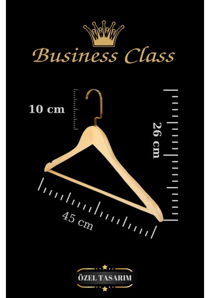 Business Class 45 cm Gold Italyan Kanca 10 Adet Ceket Askısı Buluz Askısı Elbise Askısı Ahşap Askı fiyatları