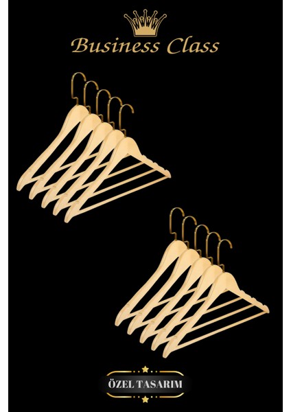 Business Class 45 cm Gold Italyan Kanca 10 Adet Ceket Askısı Buluz Askısı Elbise Askısı Ahşap Askı modelleri