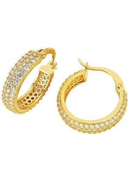 Küpe Taşlı Halka 4,03 Gram 14 Ayar Altın