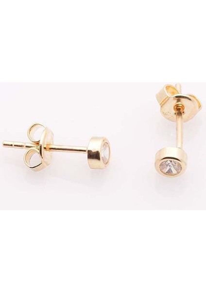 Küpe Tektaş 0,95 Gram 14 Ayar Altın