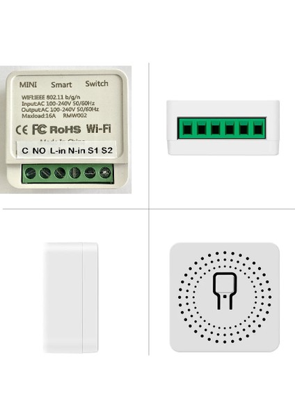 Ece Otomasyon Ewelink Wifi Kuru Kontak Mini Akıllı Anahtar  (16AMPER  2-Anahtar Kontrolü)