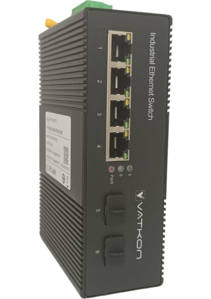 VT-IE6050-4GT2GS / 6 Port (4 Adet 10/100/1000 Mbps Port + 2 Adet Fiber Port) Yönetilemez Ethernet Switch