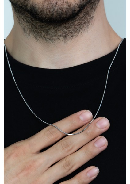 Küp Model ince Snake Yılan Kolye Erkek Çelik Zincir eck03k