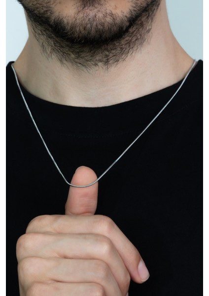 Küp Model ince Snake Yılan Kolye Erkek Çelik Zincir eck03k