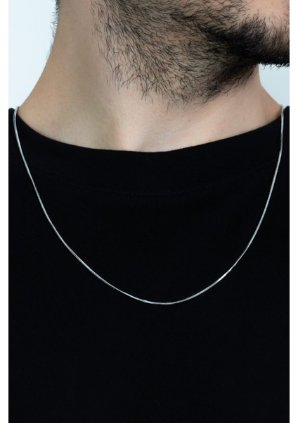 Küp Model ince Snake Yılan Kolye Erkek Çelik Zincir eck03k